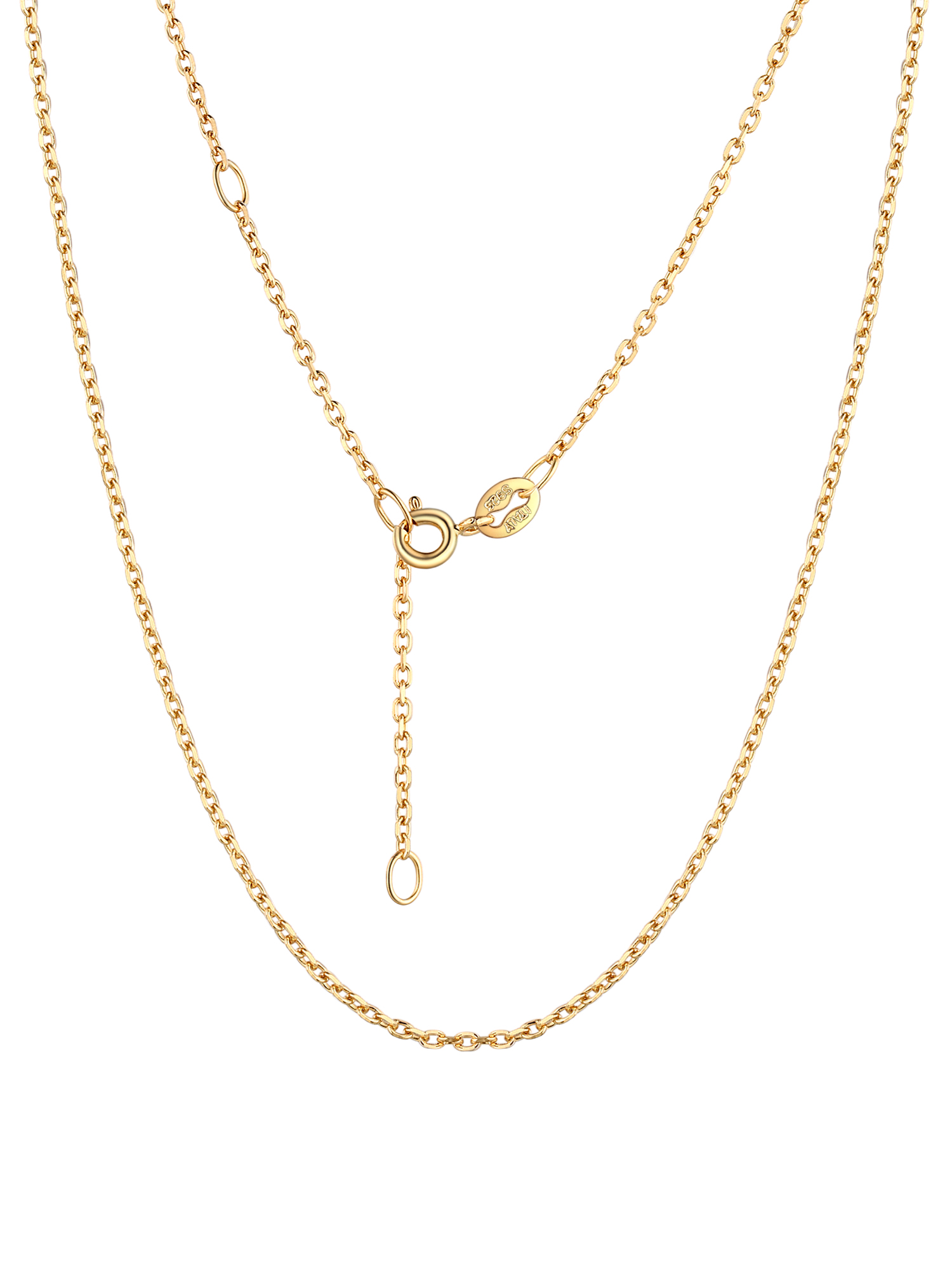 PROSTEEL 925 Sterling Silver Chain Necklace Gold Chain for Women 1.5mm Cable Chain Necklace Thin Sturdy 20 Inch Fine Jewelry Collection Gift for Mom Wife Girlfriend